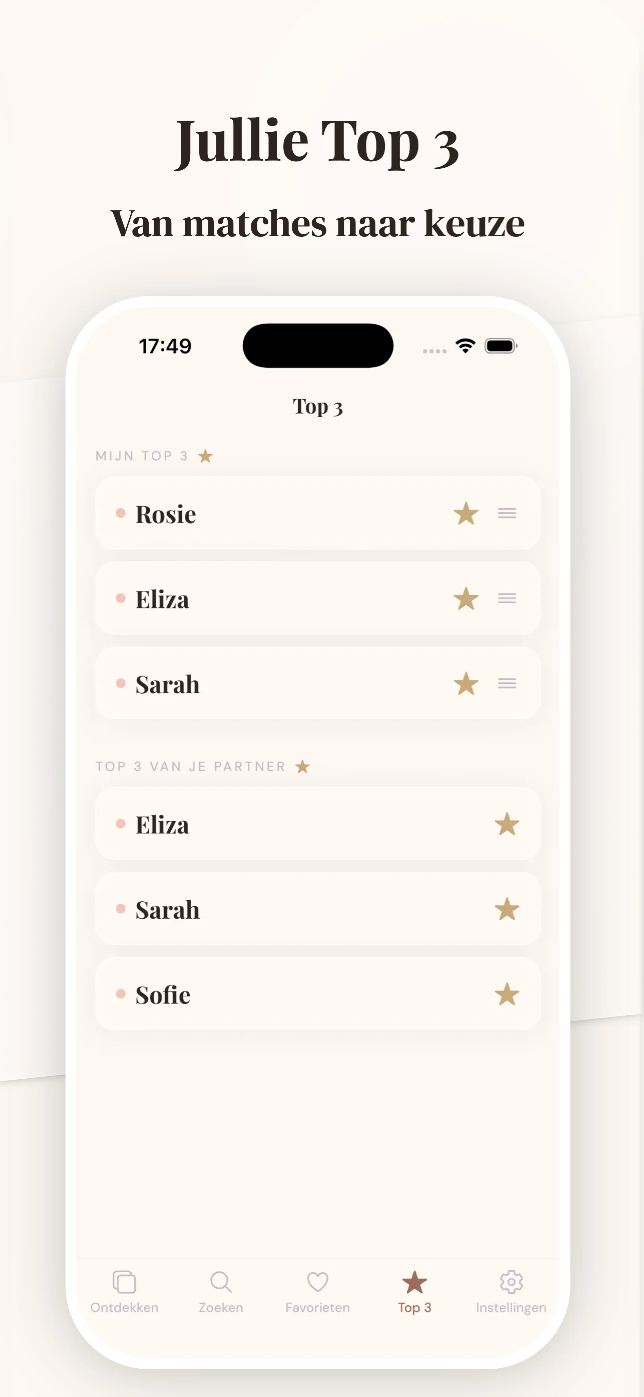 Jullie Top 3 babynamen
